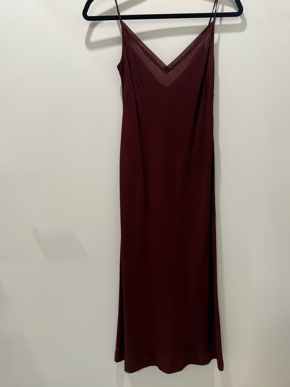 ANNA SUI Burgundy/Maroon Minimalist Slip Dress